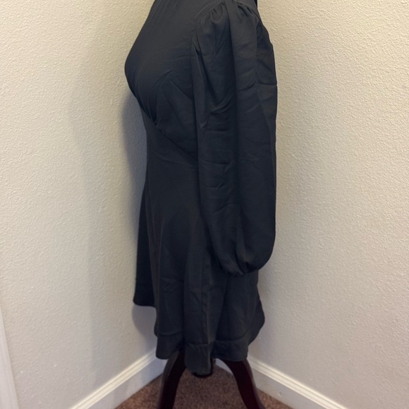 Express Black Fit Flare Puff Sleeve Dress A Line Mini Size S M L NEW $78 - Picture 4 of 16